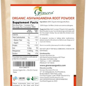 Grenera Organic Ashwagandha Powder 2.2 lbs (35.2 Ounce) (Withania somnifera) - Organic, Vegan, Kosher Certified - Image 5